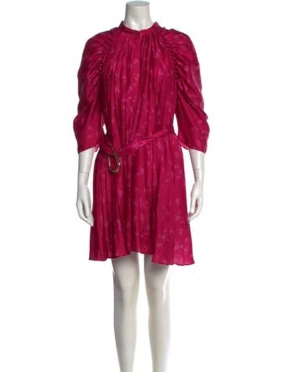 Pre-owned Acler Floral Print Mini Dress In Pink
