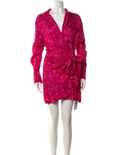 Pre-owned Acler Floral Print Mini Dress In Pink