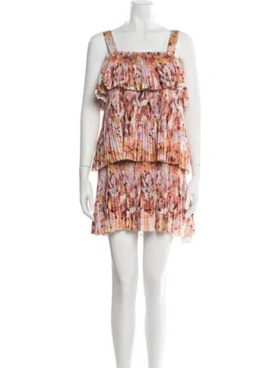 Pre-owned Acler Floral Print Mini Dress In Pink