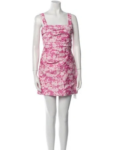 Pre-owned Acler Floral Print Mini Dress W/ Tags In Pink