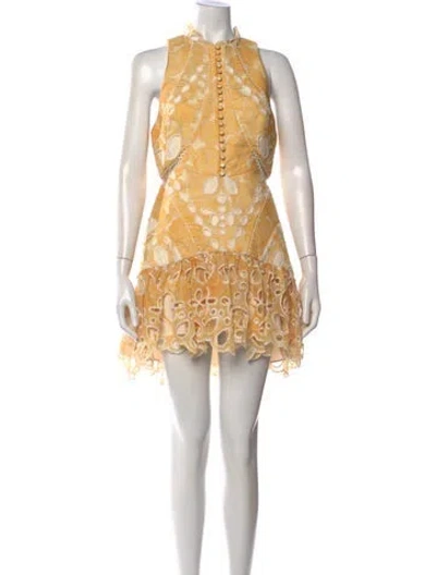 Pre-owned Acler Floral Print Mini Dress In Yellow