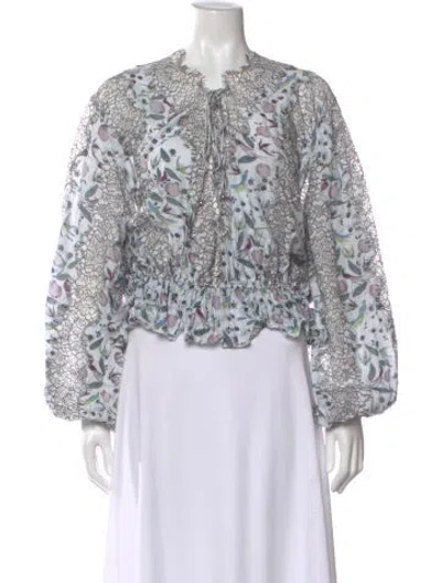 Pre-owned Acler Floral Print Tie Neck Blouse In Multi