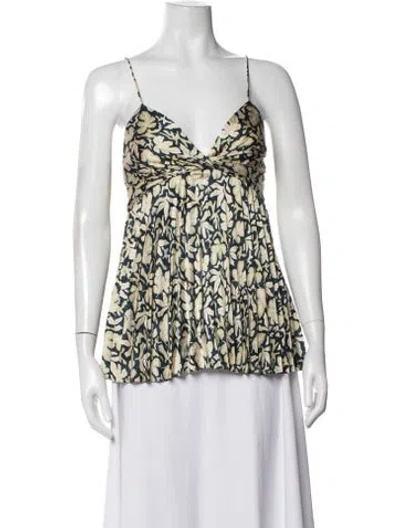 Pre-owned Acler Floral Print V-neck Top In Multicolor