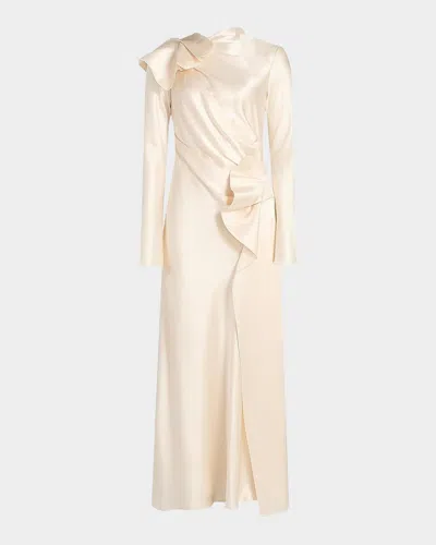 Acler Forever Young Ramwark Ruffled Maxi Dress In Neutral