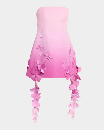 Acler Forever Young Sandia Ombré Strapless Mini Dress In Pink