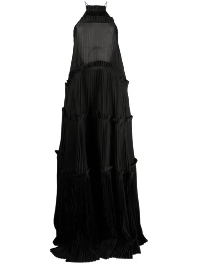 Acler Fully-pleated Sleeveless Dress In Black