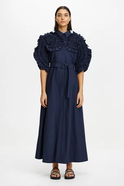 Acler Gedney Midi Dress In Blue