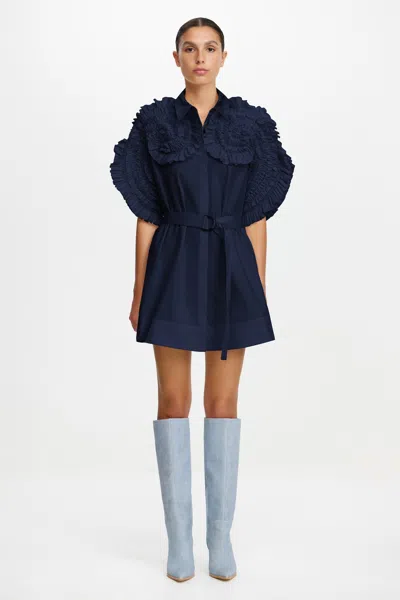 Acler Gedney Mini Dress In Blue