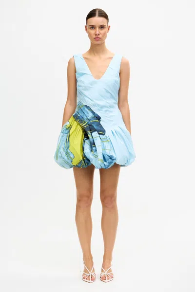 Acler Gerrans Mini Dress In Blue