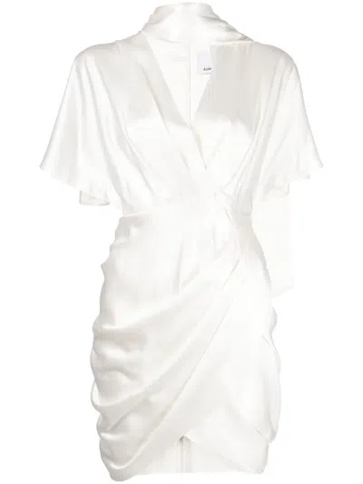 Acler Giles Draped Minidress In White