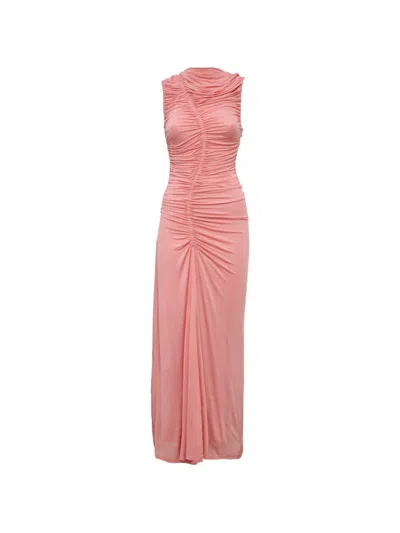 Acler Gillan Ruched Maxi Dress In Pink