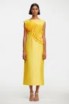 Acler Glynde Midi Dress In Yellow