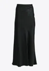 Acler Hourston High-waisted Satin Maxi Skirt In Black