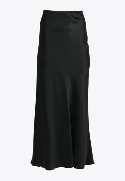 Acler Halewood Satin Maxi Skirt In Black