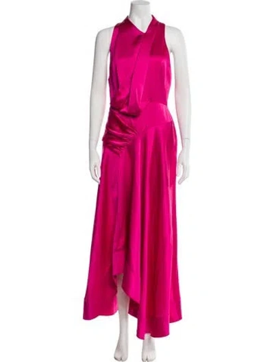 Pre-owned Acler Halterneck Long Dress In Pink