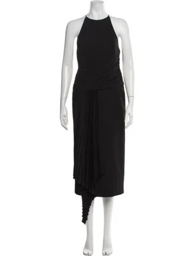 Pre-owned Acler Halterneck Midi Length Dress In Black
