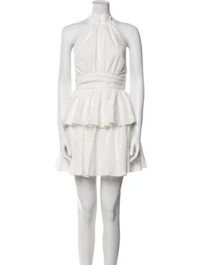 Pre-owned Acler Halterneck Mini Dress In Neutral