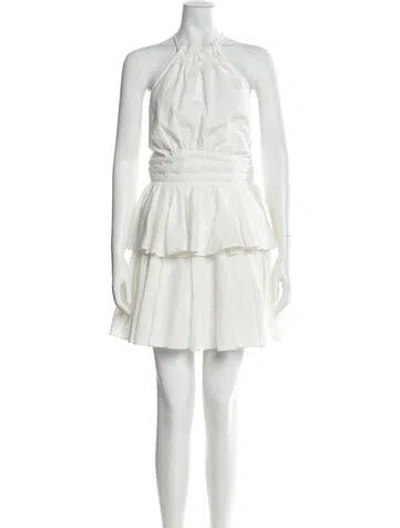 Pre-owned Acler Halterneck Mini Dress In Neutral