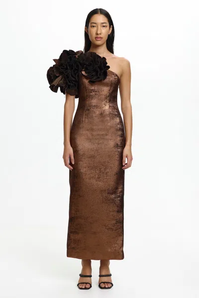 Acler Hampstead Midi Dress In Brown