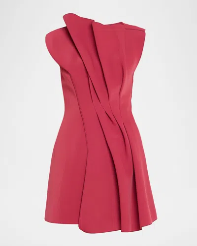 Acler Hawkley Architectural Draped Mini Dress In Burgundy