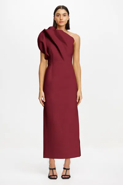 Acler Hawkley Midi Dress In Burgundy