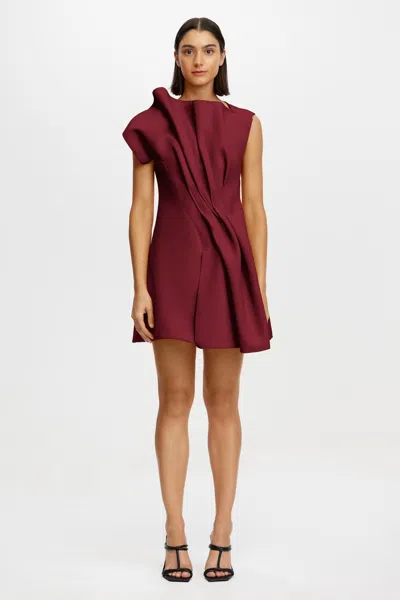 Acler Hawkley Mini Dress In Burgundy