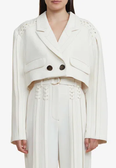 Acler Haywood Cropped Blazer In Cream