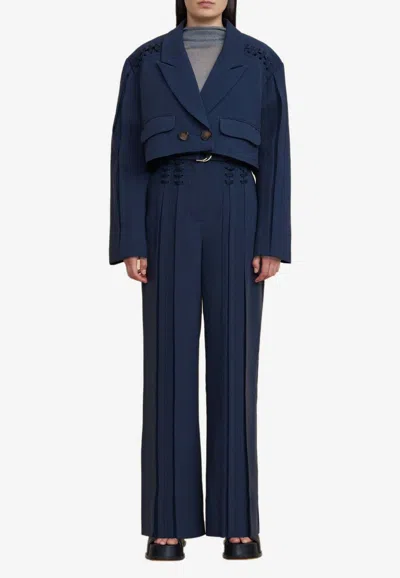 Acler Haywood Cropped Blazer In Navy
