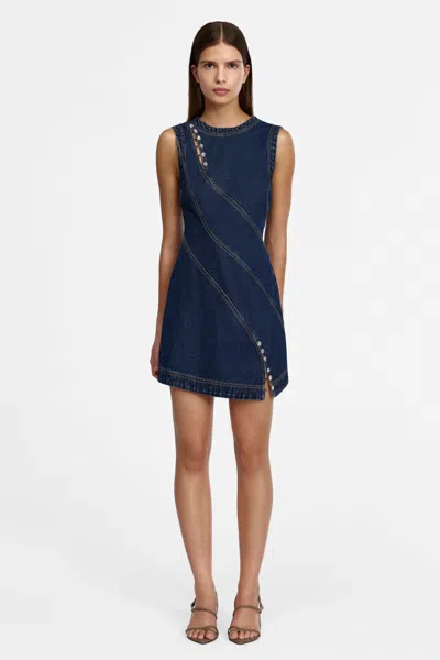 Acler Heath Mini Dress In Blue