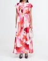 Acler Highlow Maxi Dress In Plum Watercolor