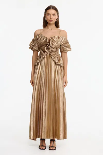 Acler Hillsome Maxi Dress In Gold