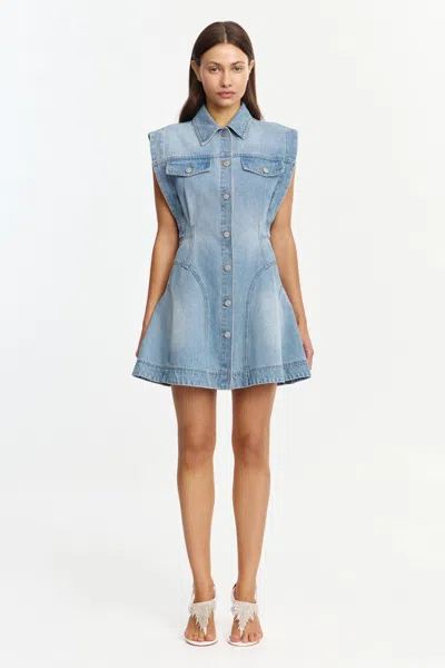 Acler Hinckley Mini Dress In Blue