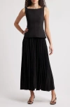Acler Hollinshill Pleated Sleeveless Maxi Dress In Black