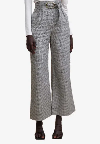 Acler Houndstooth Pacific Pants In Gray