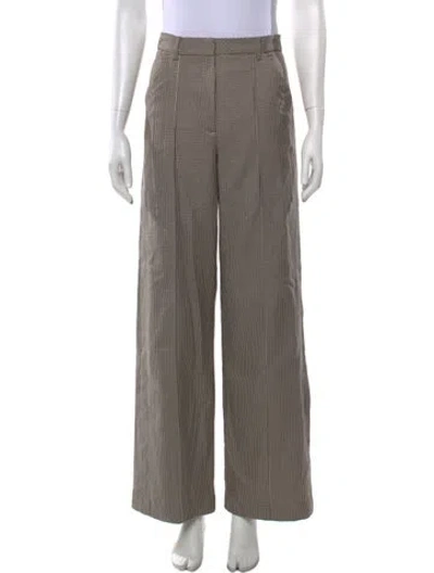 Pre-owned Acler Houndstooth Print Wide Leg Pants In Neutrals