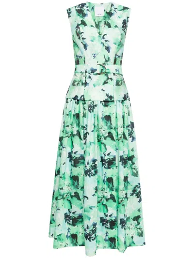 Acler Hughes Midi Dress In Green