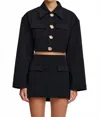 Acler Hunston Cropped Jacket In Black In Black