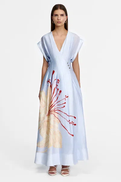 Acler Huxtable Maxi Dress In Blue