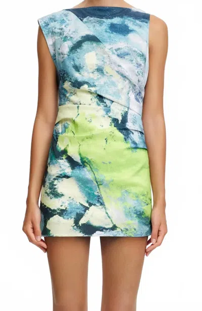 Acler Inkford Mini Dress In Citrus Canvas In Multi