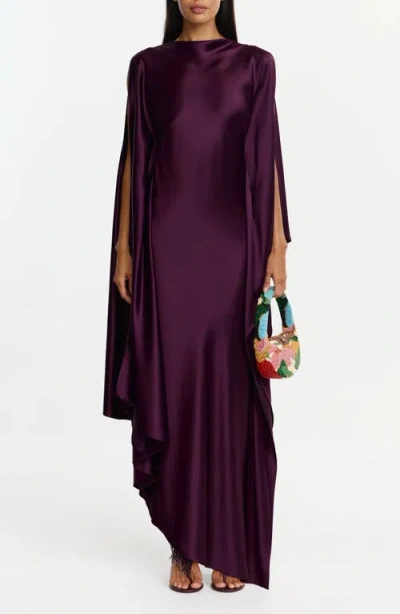 Acler Jarvis Long Sleeve Satin Gown In Black