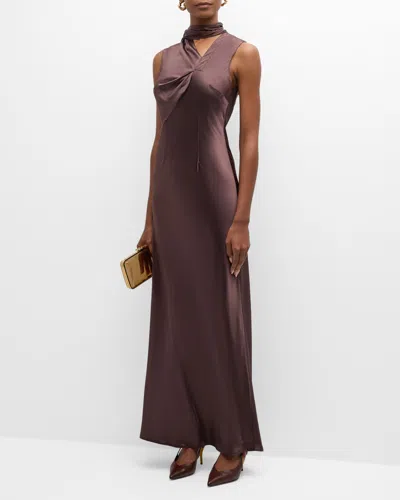 acler brown dress LEASGILL MIDI DRESS