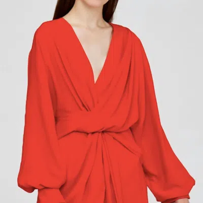 Acler Jenkins Twist Blouse In Red