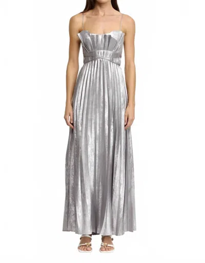Acler Kelsale Maxi Dress In Silver In Multi