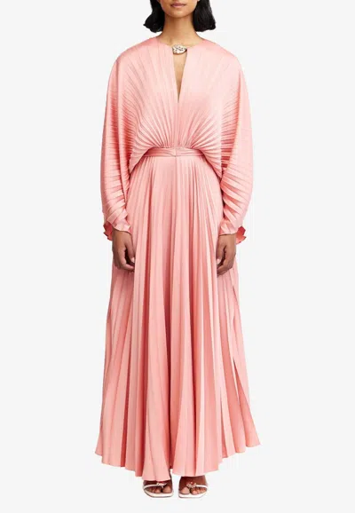 Acler Knightcote Plisse Maxi Dress In Pink