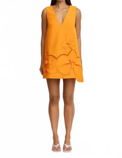 Acler Koda Mini Dress In Neon Mango In White