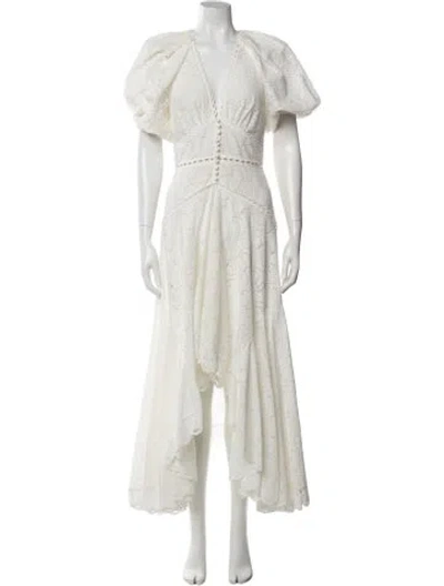Pre-owned Acler Lace Pattern Long Dress In Neutral