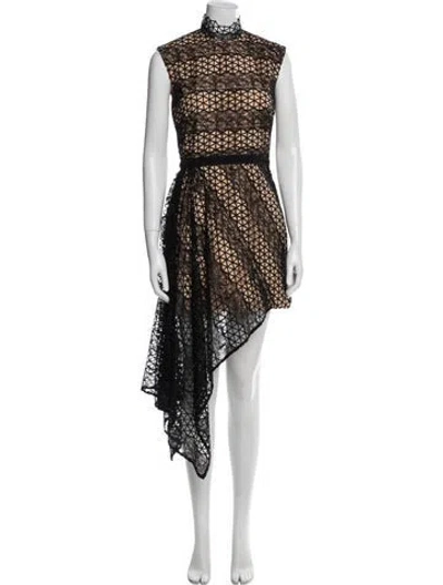 Pre-owned Acler Lace Pattern Midi Length Dress In Black