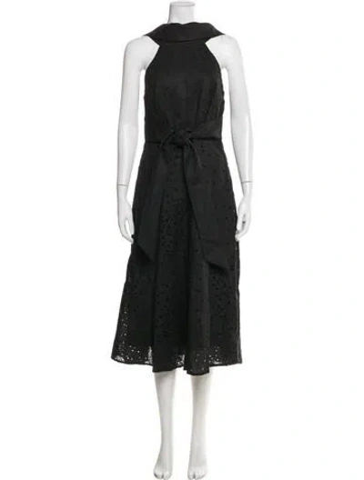 Pre-owned Acler Lace Pattern Midi Length Dress In Black