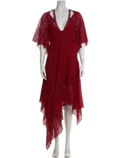 Pre-owned Acler Lace Pattern Midi Length Dress In Red