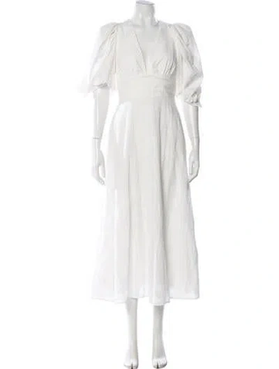 Pre-owned Acler Lace Pattern Midi Length Dress In White